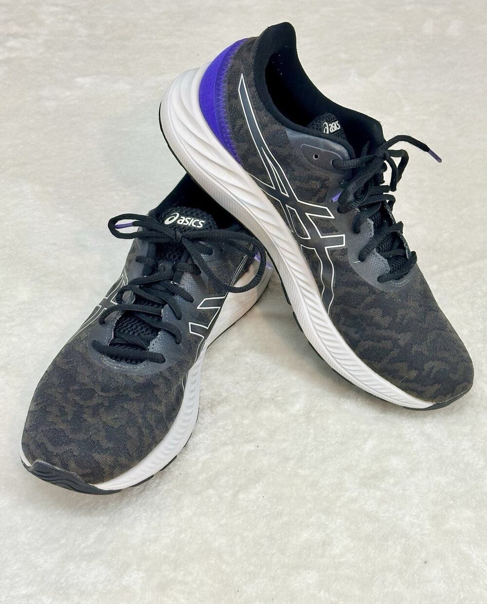 Asics Womens GEL-Excite 8 Black Purple Running Training Sneakers Shoes Size 9.5
